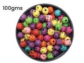 Cuentas plasticas bolitas multicolor carita negra